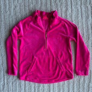 Lilly Pulitzer little skipper Hot Pink “Plumeria Pink” Half-Zip Pullover
